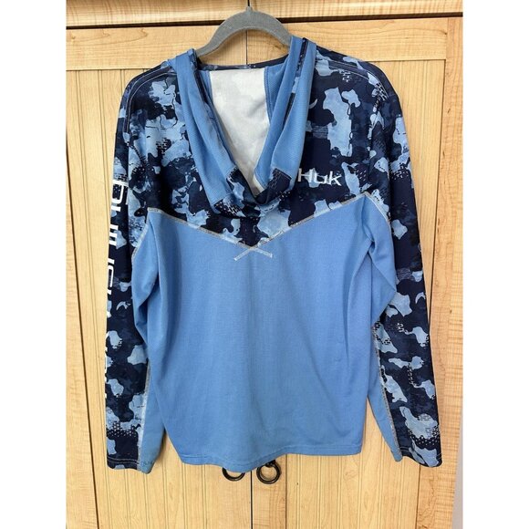 HUK Performance Fishing Hoodie Icon X Hooded Long Sleeve Shirt Sz S *READ* - Picture 3 of 5